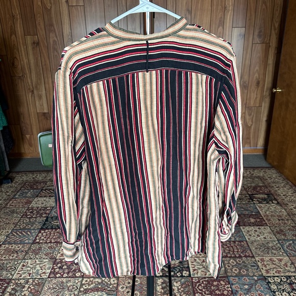 Lauren by Ralph Lauren Silk Linen Blend Button Down Women's Multicolor Stripe - Picture 8 of 9